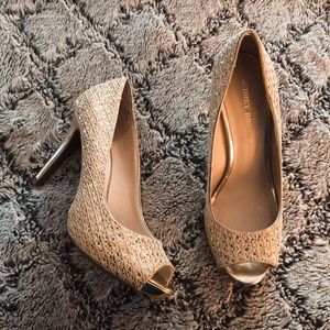 Audrey Brooke Gold Sparkly Heels